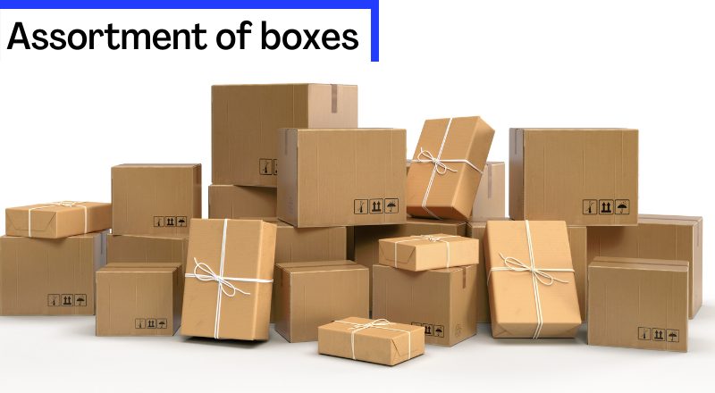 Assortment of boxes