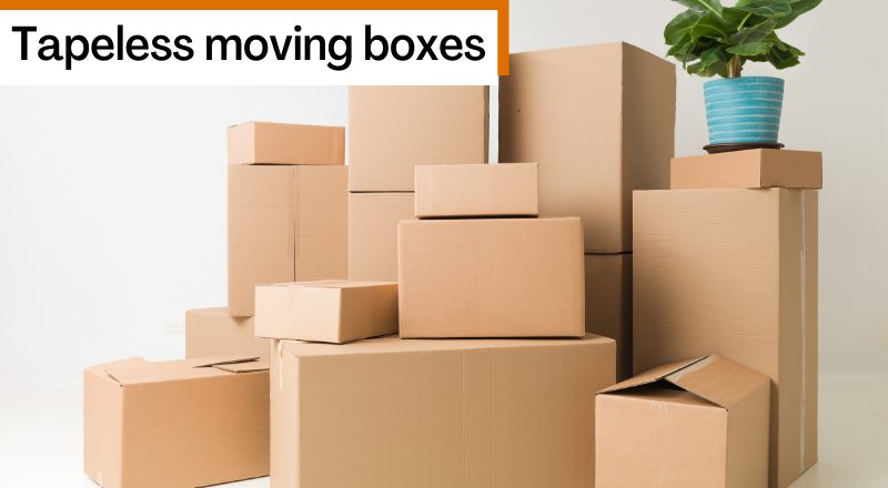 Tapeless moving boxes