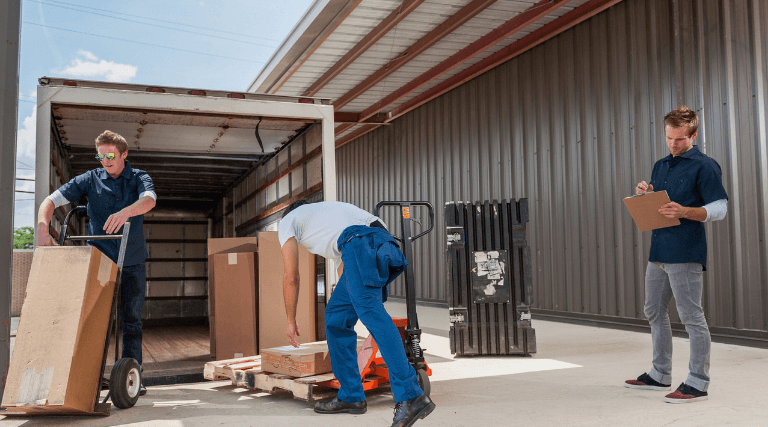 Loading the antiques on the trucks